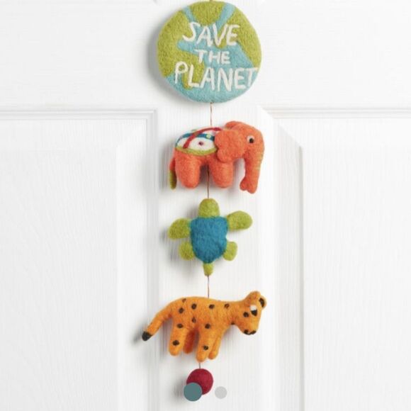 World Market Felted Wool Save The Planet Endangered Animal Mobile - Picture 3 of 8